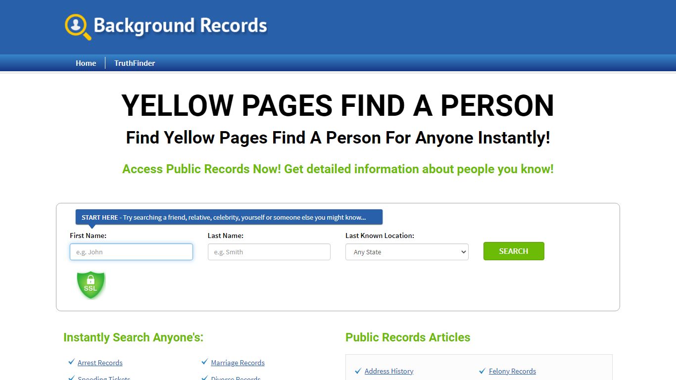 Find Yellow Pages Find A Person For Anyone Instantly!